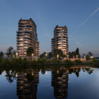 EVER Tower One + EVER Tower Two by night